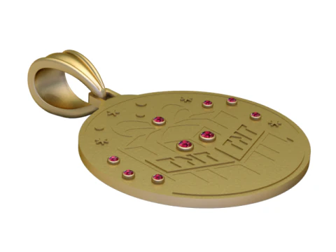 Celestial Landscape Disc Pendant Luxury 3D Printable Jewelry Design 3D Model