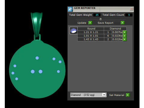 Celestial Landscape Disc Pendant Luxury 3D Printable Jewelry Design 3D Model