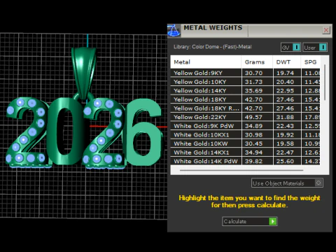 2026 Gemstone Year Pendant Luxury 3D Printable Number Jewelry 3D Model
