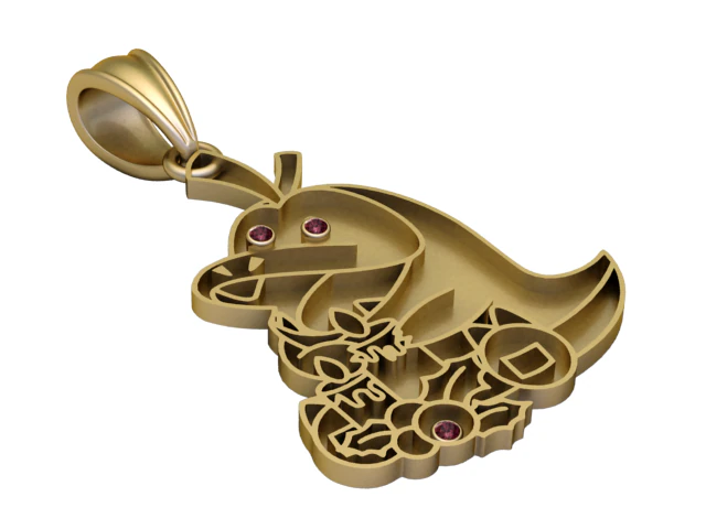 Crescent Embrace Symbol Pendant Luxury 3D Printable Jewelry Design 3D Model .c4d .max .obj .3ds .fbx .stl .blend 