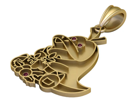 Crescent Embrace Symbol Pendant Luxury 3D Printable Jewelry Design 3D Model