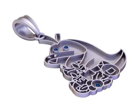 Crescent Embrace Symbol Pendant Luxury 3D Printable Jewelry Design 3D Model