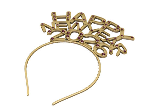 Happy New Year 2026 Gemstone Tiara Luxury 3D Printable Head Jewelry 3D Model