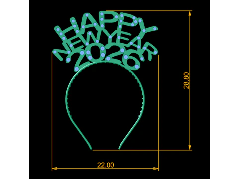 Happy New Year 2026 Gemstone Tiara Luxury 3D Printable Head Jewelry 3D Model