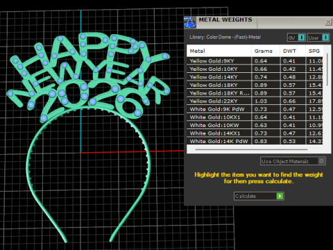 Happy New Year 2026 Gemstone Tiara Luxury 3D Printable Head Jewelry 3D Model