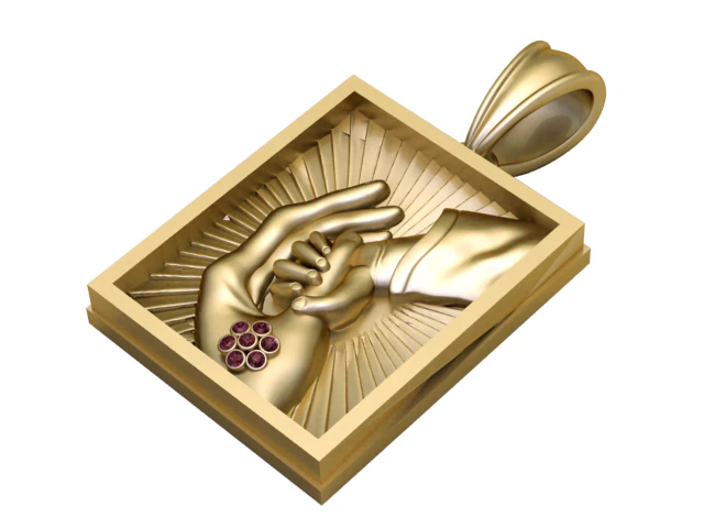 Divine Protection Hands Pendant Luxury 3D Printable Jewelry Design 3D Model .c4d .max .obj .3ds .fbx .stl .blend 