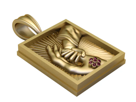 Divine Protection Hands Pendant Luxury 3D Printable Jewelry Design 3D Model