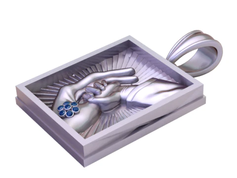 Divine Protection Hands Pendant Luxury 3D Printable Jewelry Design 3D Model