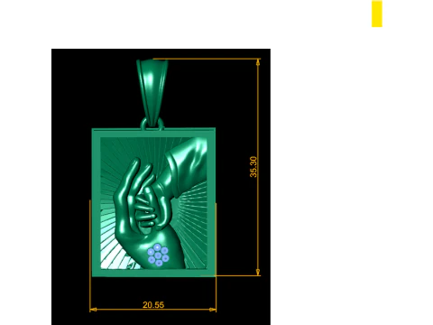 Divine Protection Hands Pendant Luxury 3D Printable Jewelry Design 3D Model
