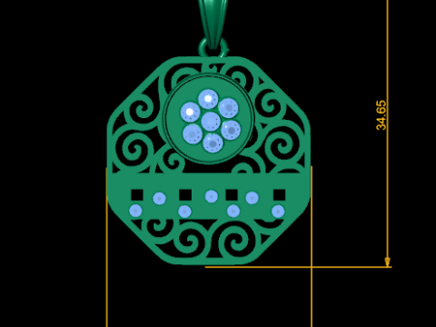 Ornate Floral Grid Pendant Luxury 3D Printable Jewelry Design 3D Model