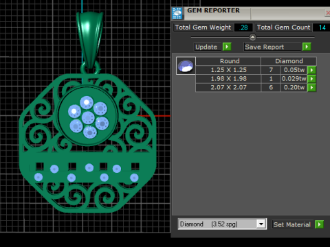 Ornate Floral Grid Pendant Luxury 3D Printable Jewelry Design 3D Model