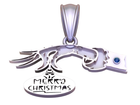 Merry Christmas Key Pendant Luxury 3D Printable Holiday Jewelry 3D Model