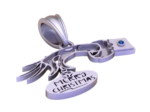 Merry Christmas Key Pendant Luxury 3D Printable Holiday Jewelry 3D Model