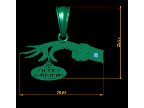 Merry Christmas Key Pendant Luxury 3D Printable Holiday Jewelry 3D Model