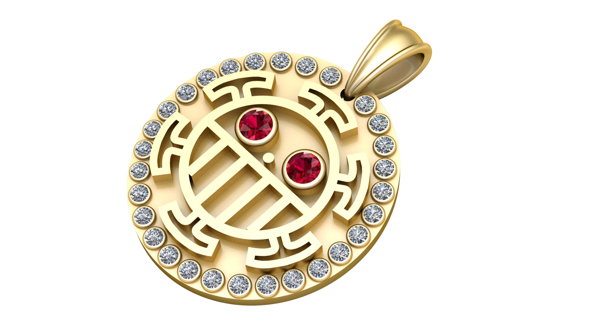 Luxury Circular Symbol Pendant 3D Print Model .c4d .max .obj .3ds .fbx .stl .blend