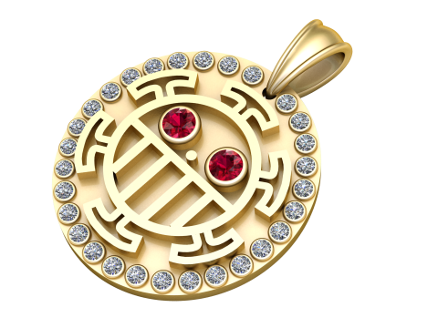 Ciondolo simbolo circolare di lusso Modello di stampa 3D