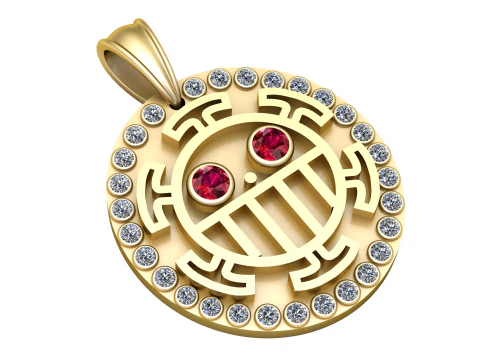 Luxury Circular Symbol Pendant 3D Print Model