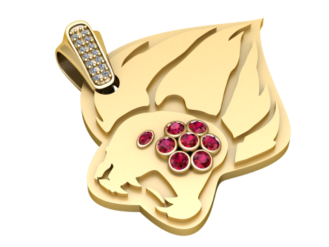 Abstract Organic Pendant with Stone Cluster 3D Print Model