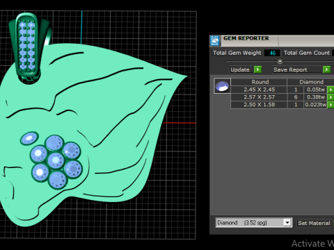 Abstract Organic Pendant with Stone Cluster 3D Print Model
