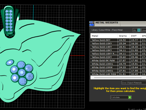 Abstract Organic Pendant with Stone Cluster 3D Print Model