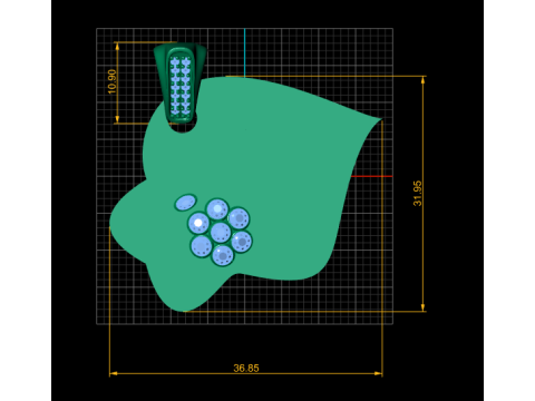Abstract Organic Pendant with Stone Cluster 3D Print Model