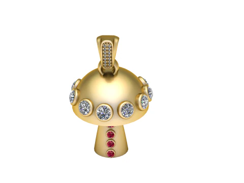 Pingente de cogumelo luxuoso Modelo de Impressão 3D