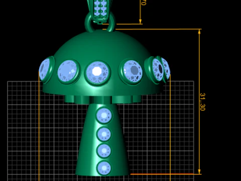 Luxury Mushroom Pendant 3D Print Model