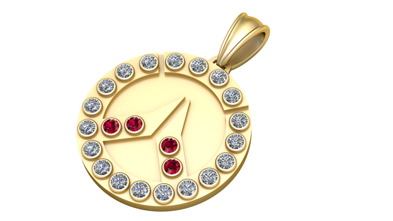 Round Diamond Cluster Pendant 3D Print Model .c4d .max .obj .3ds .fbx .stl .blend