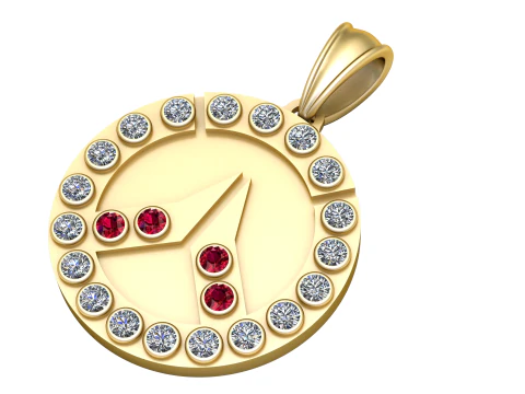 Ronde diamanten clusterhanger 3D printmodel