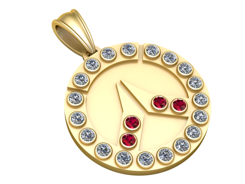 Round Diamond Cluster Pendant 3D Print Model