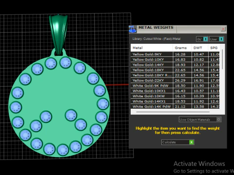 Round Diamond Cluster Pendant 3D Print Model