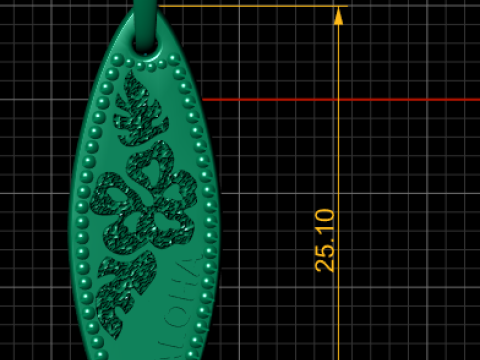 Personalized Leaf Name Pendant 3D Print Model