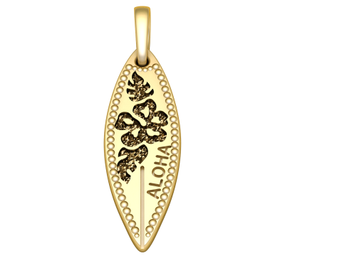 Personalized Leaf Name Pendant 3D Print Model