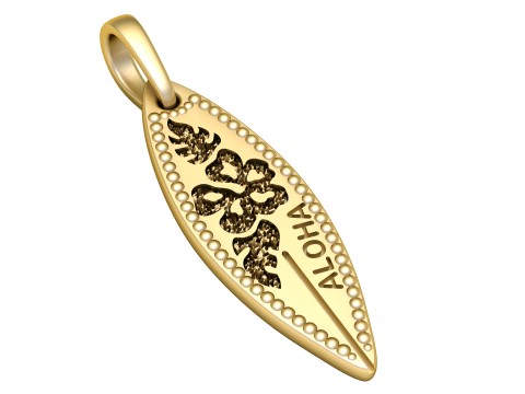 Personalized Leaf Name Pendant 3D Print Model