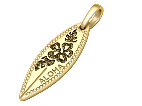 Personalized Leaf Name Pendant 3D Print Model