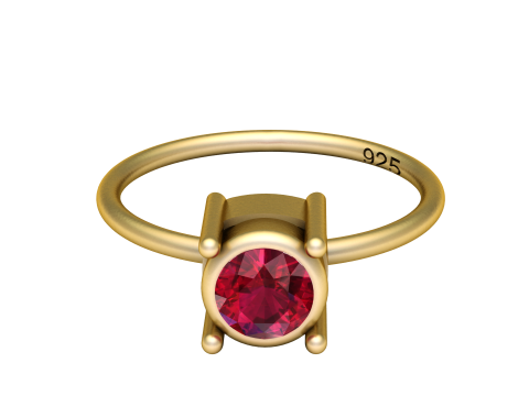 Minimalist Round Solitaire Ring 3D Print Model