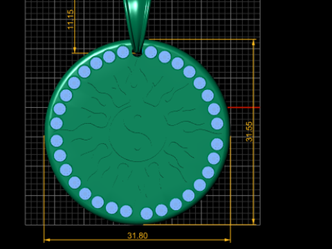 Pingente Medalh&atilde;o Yin Yang Sun Modelo de Impressão 3D