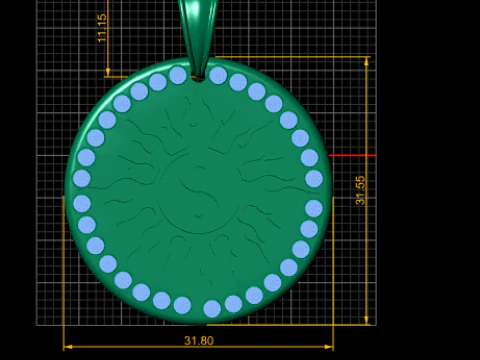 Wisiorek z medalionem Yin Yang Sun Model do druku 3D