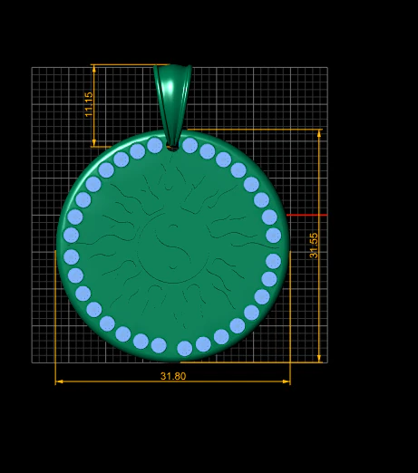 Radiant Halo Disc Pendant 3D Print Model .c4d .max .obj .3ds .fbx .stl .blend 