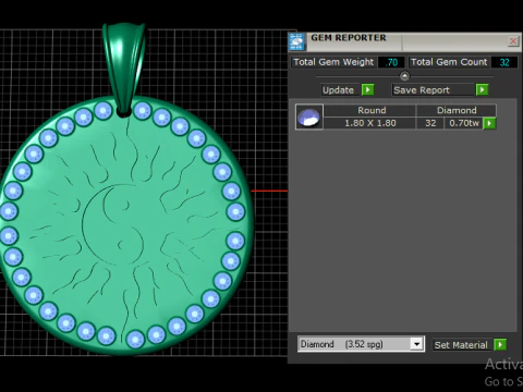 Radiant Halo Disc Pendant 3D Print Model