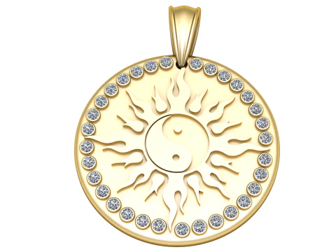 Radiant Halo Disc Pendant 3D Print Model