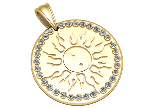 Radiant Halo Disc Pendant 3D Print Model