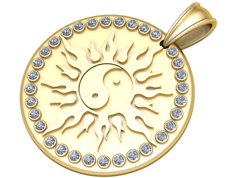 Radiant Halo Disc Pendant 3D Print Model