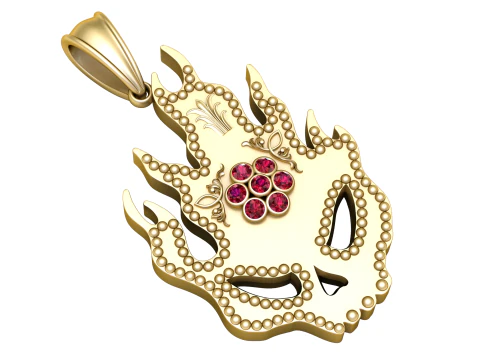 Flammensch&auml;del Anh&auml;nger 3D Druckmodell