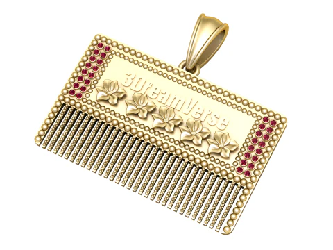 Anh&auml;nger mit k&ouml;niglichem Namensschild und Fransen 3D Druckmodell