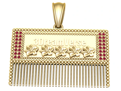 Royal Nameplate Fringe Pendant 3D Print Model