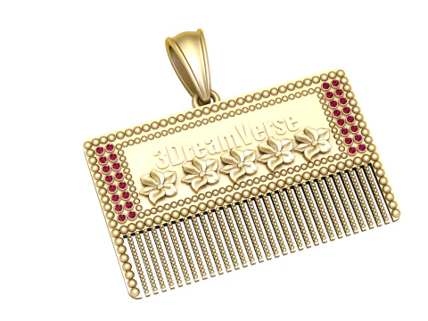 Royal Nameplate Fringe Pendant 3D Print Model