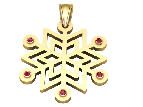 Liontin Bintang Geometris Mewah dengan Batu Permata Model Cetak 3D