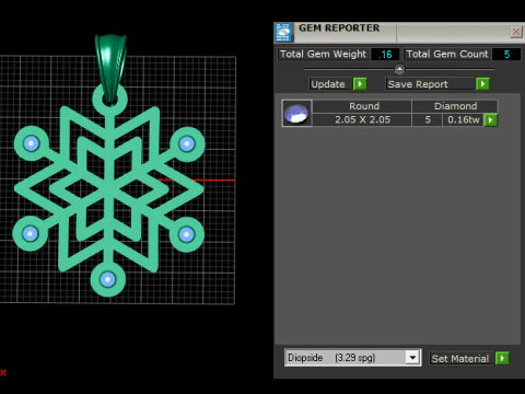 Luxury Geometric Star Pendant with Gemstones 3D Print Model