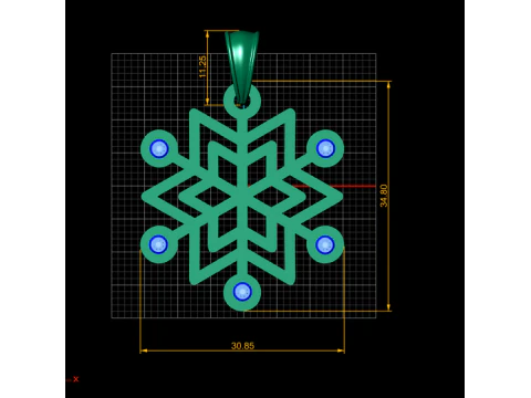 Luxury Geometric Star Pendant with Gemstones 3D Print Model